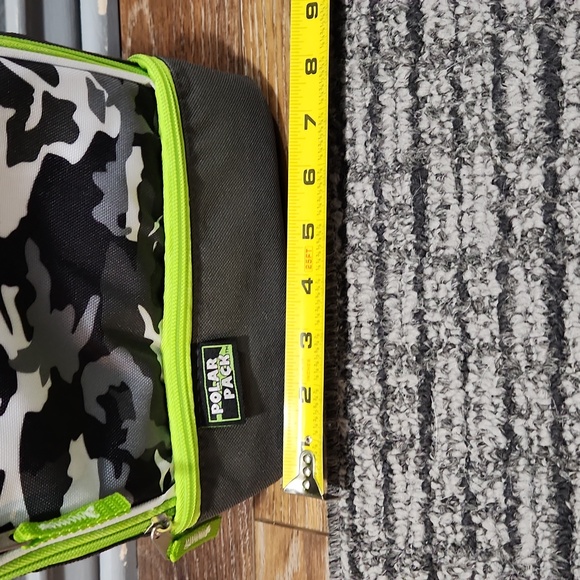 NWOT Polar Pack Neon Lime Green Gray Camo Insulated Lunchbox - Picture 8 of 9